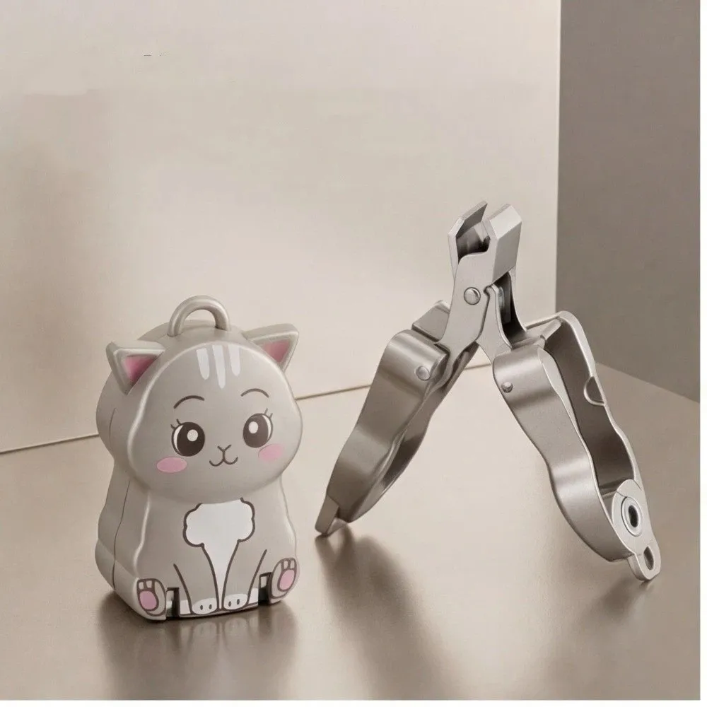 Portable Compact Nail Clippers Foldable Cat-shaped Manicure Tool Decoration Keychain Pendant Fingernail Trimmer Hands