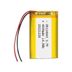 124065 3.7V 4000mAh Polymer Lithium Battery High Capacity Hand Warmers Tablet Medical Devices Camera Part