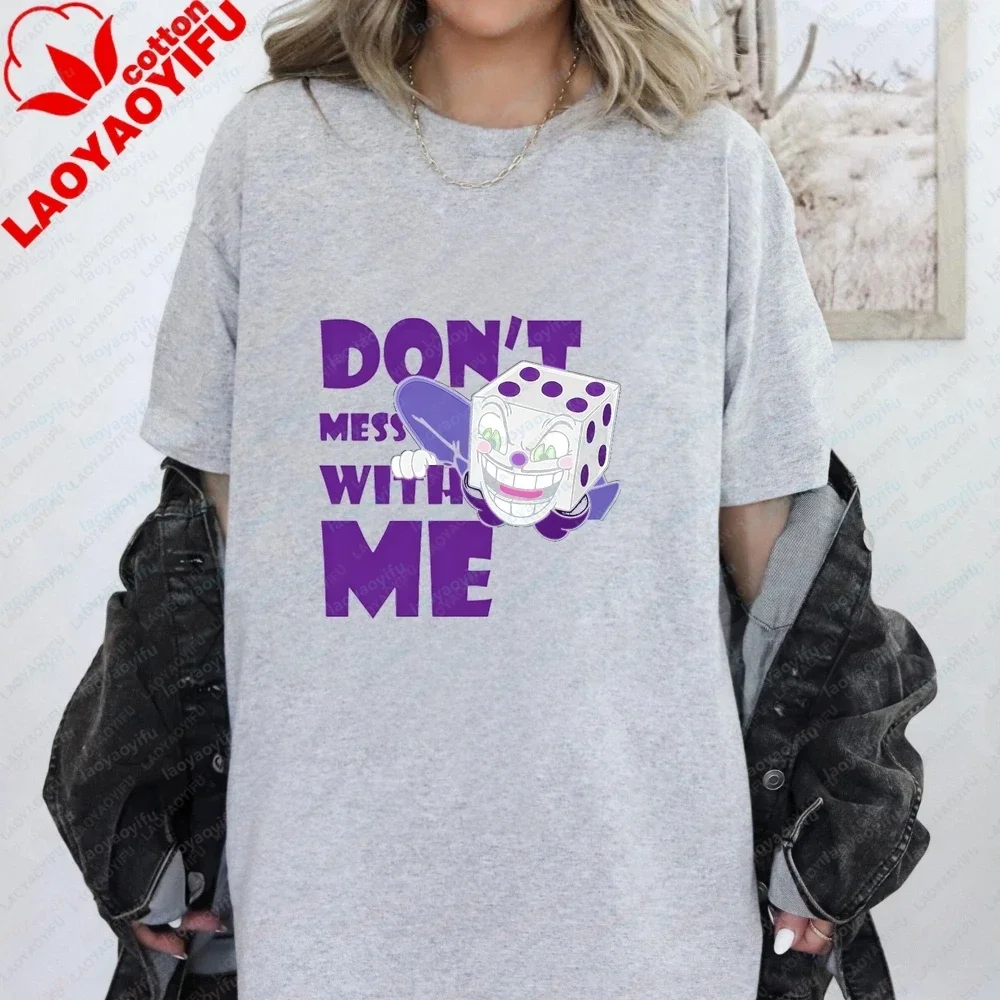 The Cuphead Fun and Stylish Classic Cotton Short-sleeved Shirt Suitable for Both Men and Women, Large-sized Graphic T-shirt