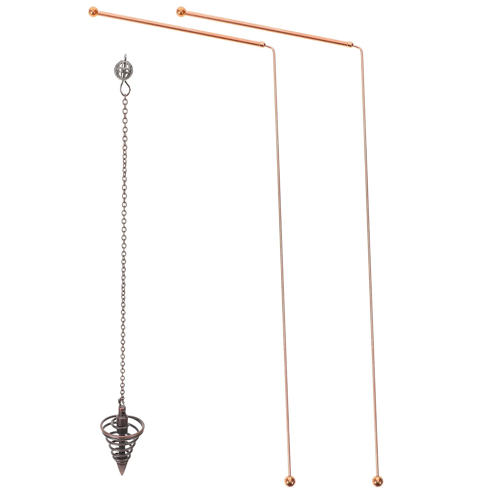 1Set Brass Dowsing Rods Divining Pendulum Pendant Durable Lightweight Ghost Hunting and Water Dowsing Equipment