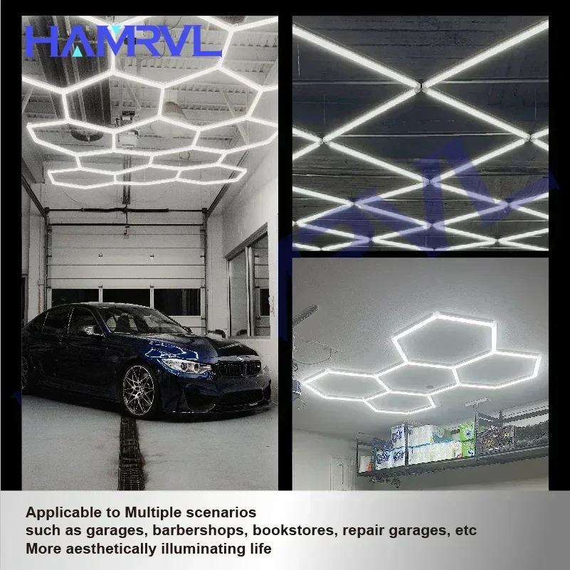 

Customized honeycomb LED lamp garage rectangular LED lamp HR4824-14 LED tube hexagonal square with border car repair workshop