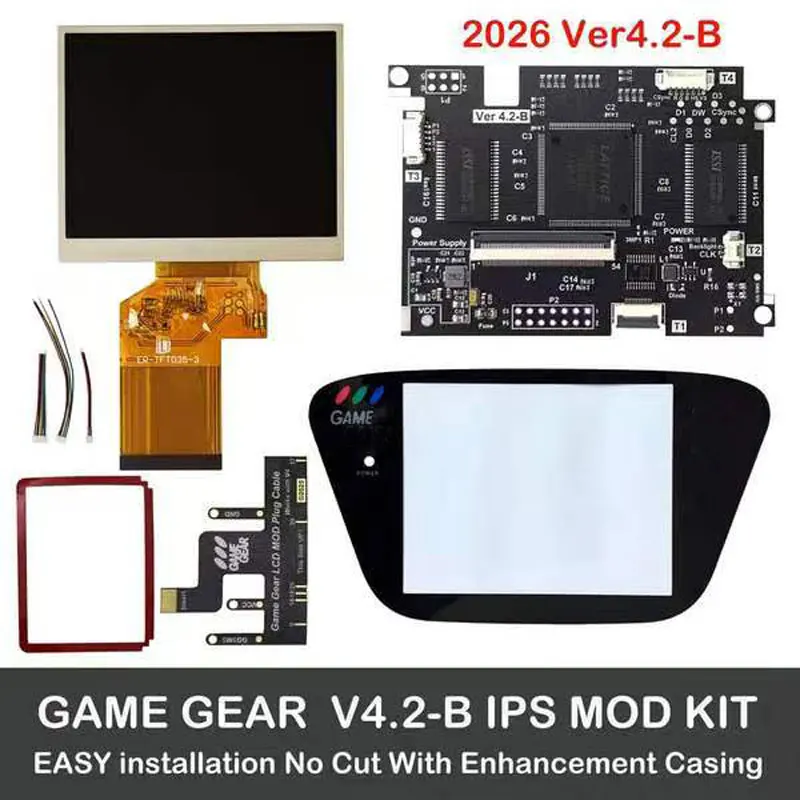 Full Screen OGS IPS V4.2B LCD Kits For SEGA Game Gear High light Brightness V4.2 LCD Backlight Screen with VGA for SEGA GG Games view 3