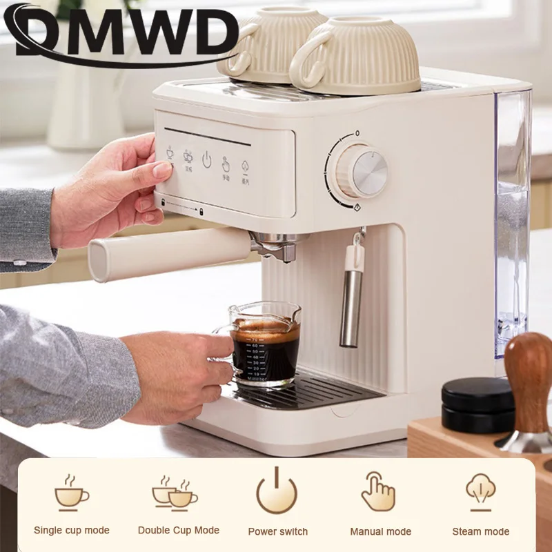 110V/220V Pump Press Coffee Machine 20Bar Pressure Italian Espresso Coffee Maker Semi-Automatic  Milk Foam Steam Coffee Machine