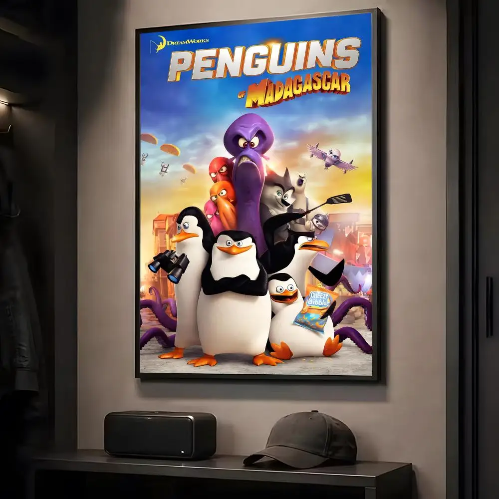 T-The Penguins Of Madagascar Painting Calligraphy HD Art Wall Room Decor Home Waterproof Home Living Bar Decorative Paintings
