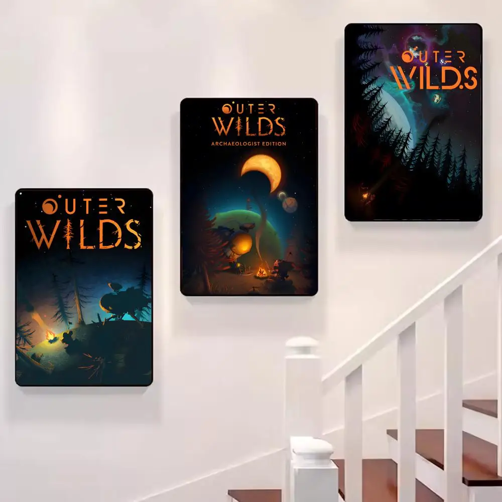 لعبة فيديو O-Outer Wilds اللوحة الخط HD طباعة تجعد الحرة جدارية الفن صور لغرفة المعيشة ديكور جدران المنزل قماش