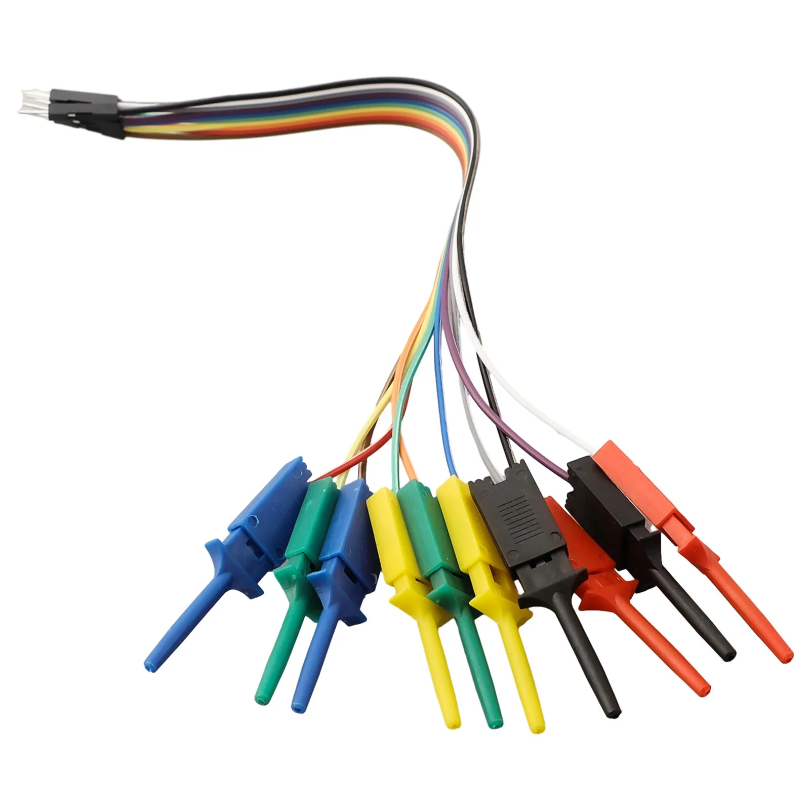 1pc 20cm 10Pin Logic Analyzer Cable Test Lead Hook Cable Clamp 5 Color Probe Testing Electrical Equipment Supplies