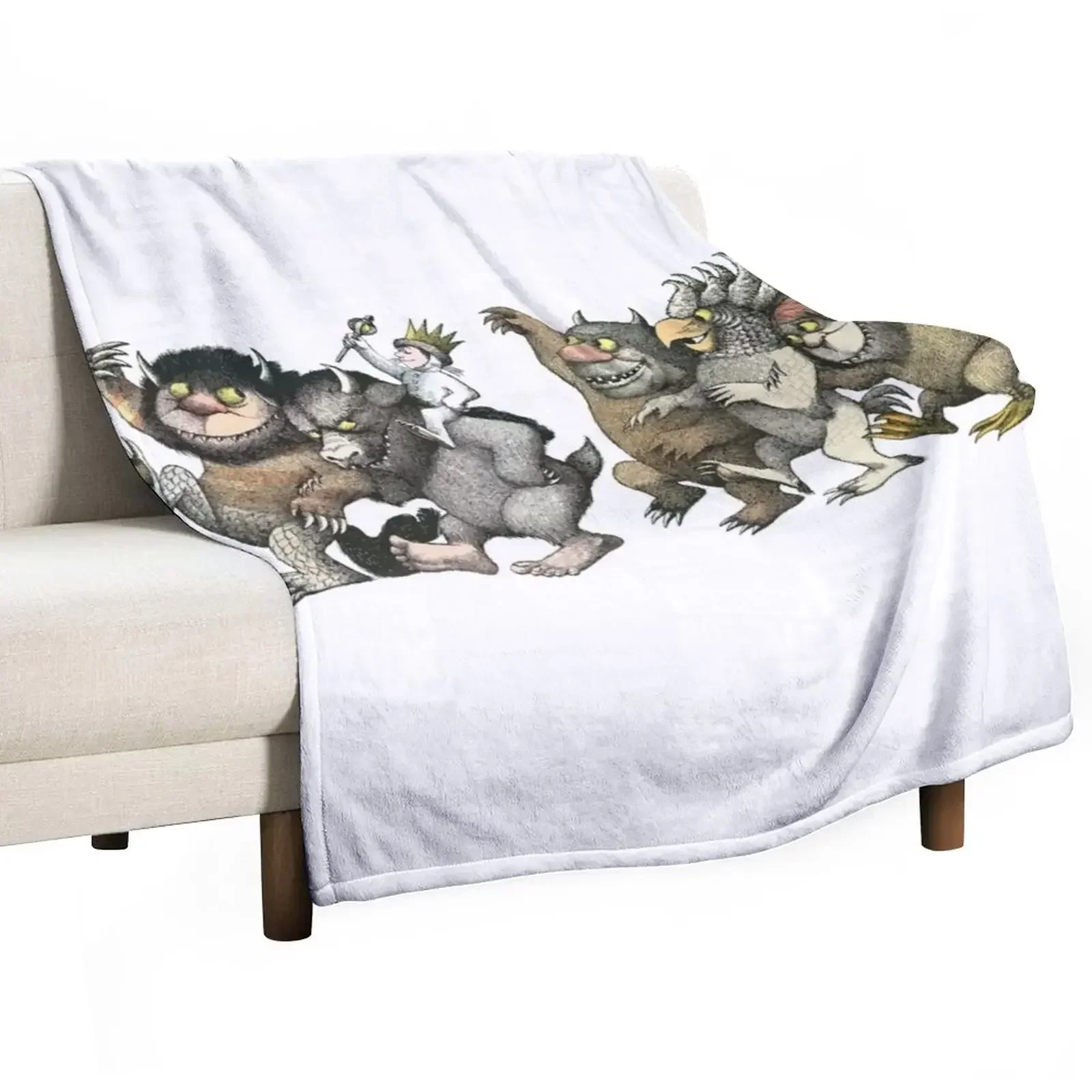 Wild Things Romp Graphic Throw Blanket Blankets For Sofas Tourist Polar Sofa Blankets