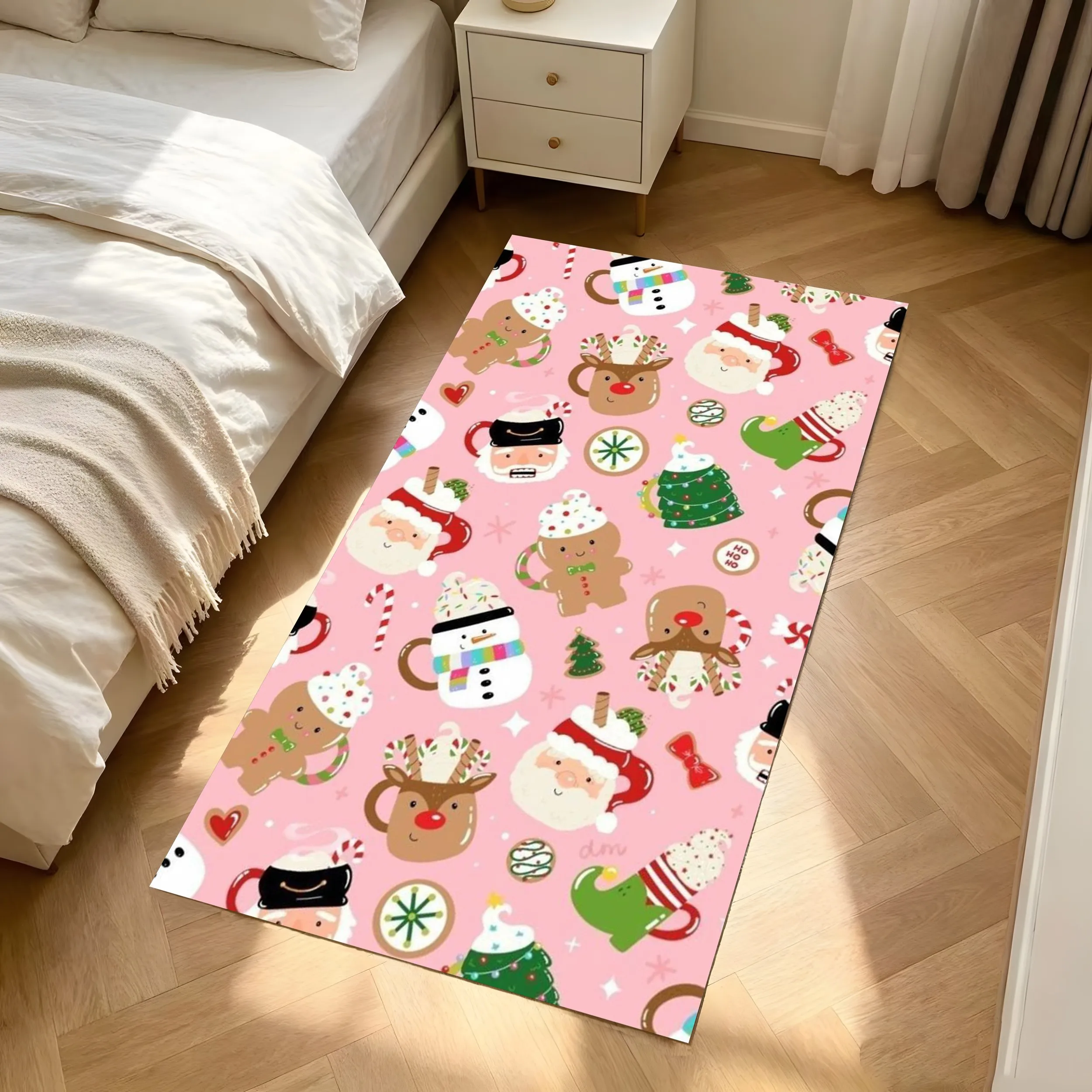 2D Carpet with Pumpkin Ghost and Bat Prints Full-Coverage Cute Cartoon Style Soft and Soothing Visual Experience Fun and
