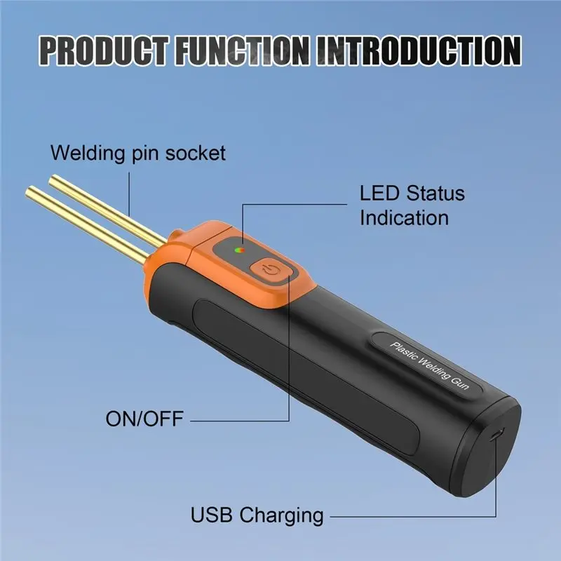 PORK-Cordless Handheld Plastic Welding Machine USB Rechargeable Welding Machine Hot Stapler Welder Repair Tool For Car Bumper