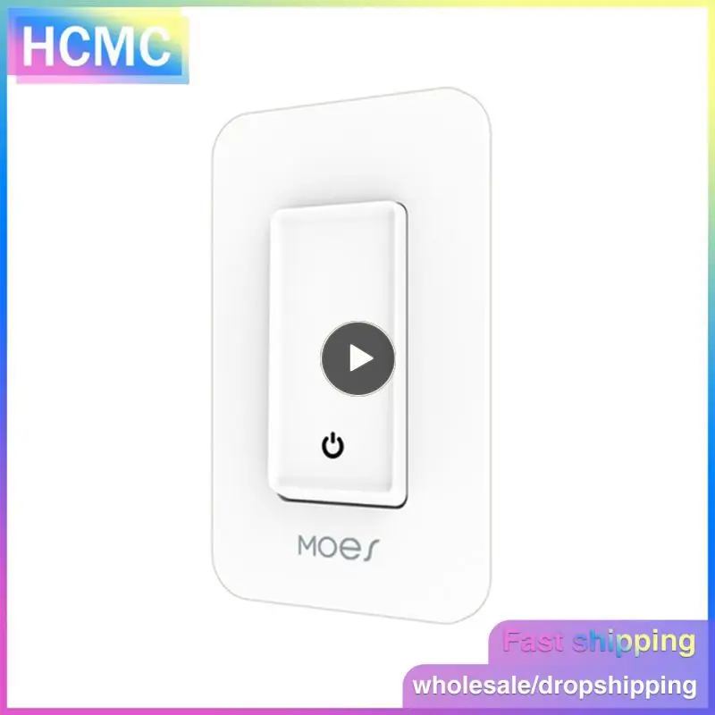 

Wifi Smart Push Button Switch 10A 100-120V No Neutral Wire Single Pole Light Switches Via Tuya Smart Life APP Alexa Home