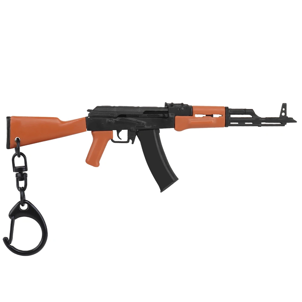 Mini Rifle Gun Keychain, Brinquedo em miniatura, Chaveiro Forma, Pistola Pingente, Presente de ornamento para o Exército Fan Collection, 1:9, AK47