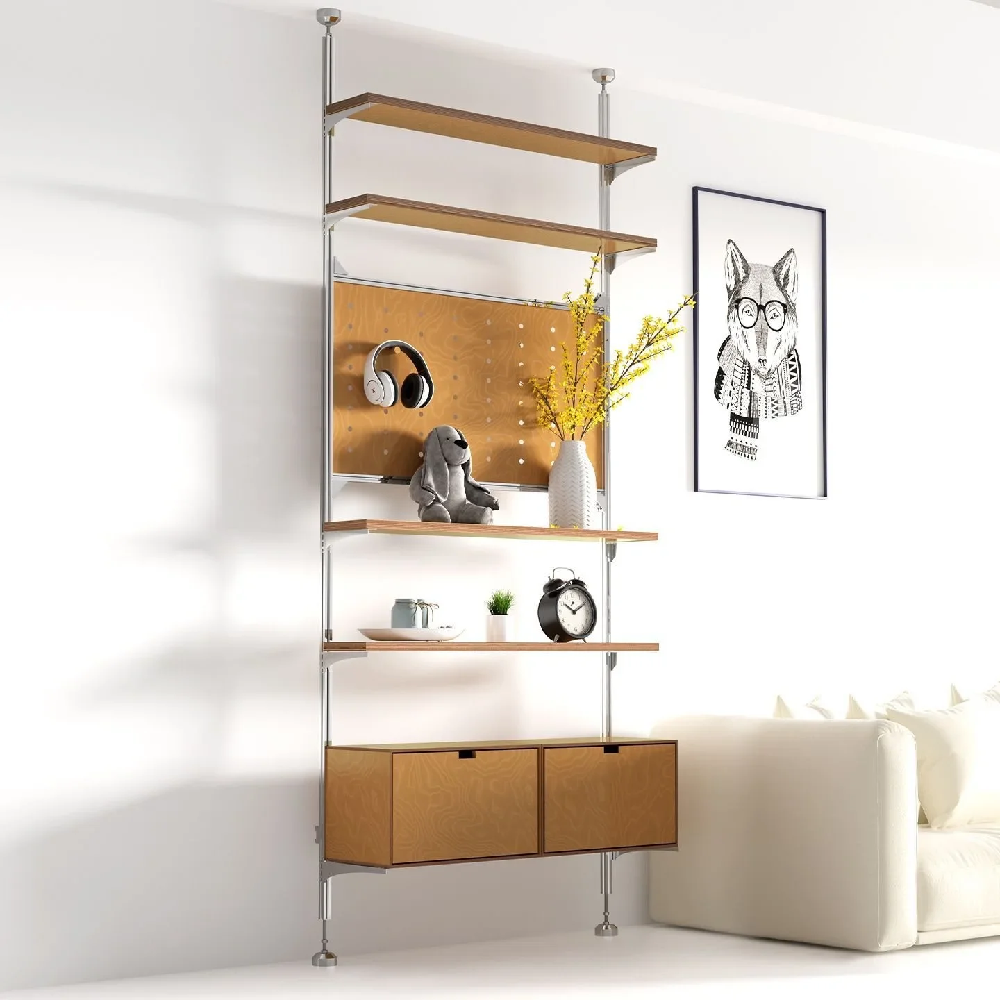 Shelf Aluminum Profile Display Rack Living Room Entrance Multifunctional Adjustable Storage Ocean Panel