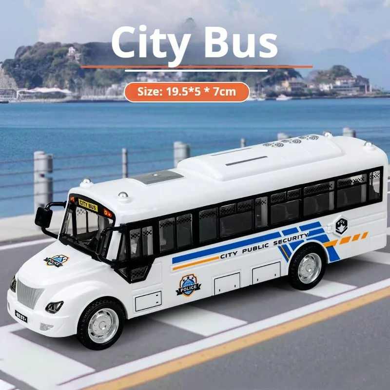 1:30 Inerzia Scorrevole Campus Bus Modello di Auto Simulazione Creativa Suono E Musica Leggera Giocattolo Educativo Divertimento Regalo Di Compleanno Per Bambini