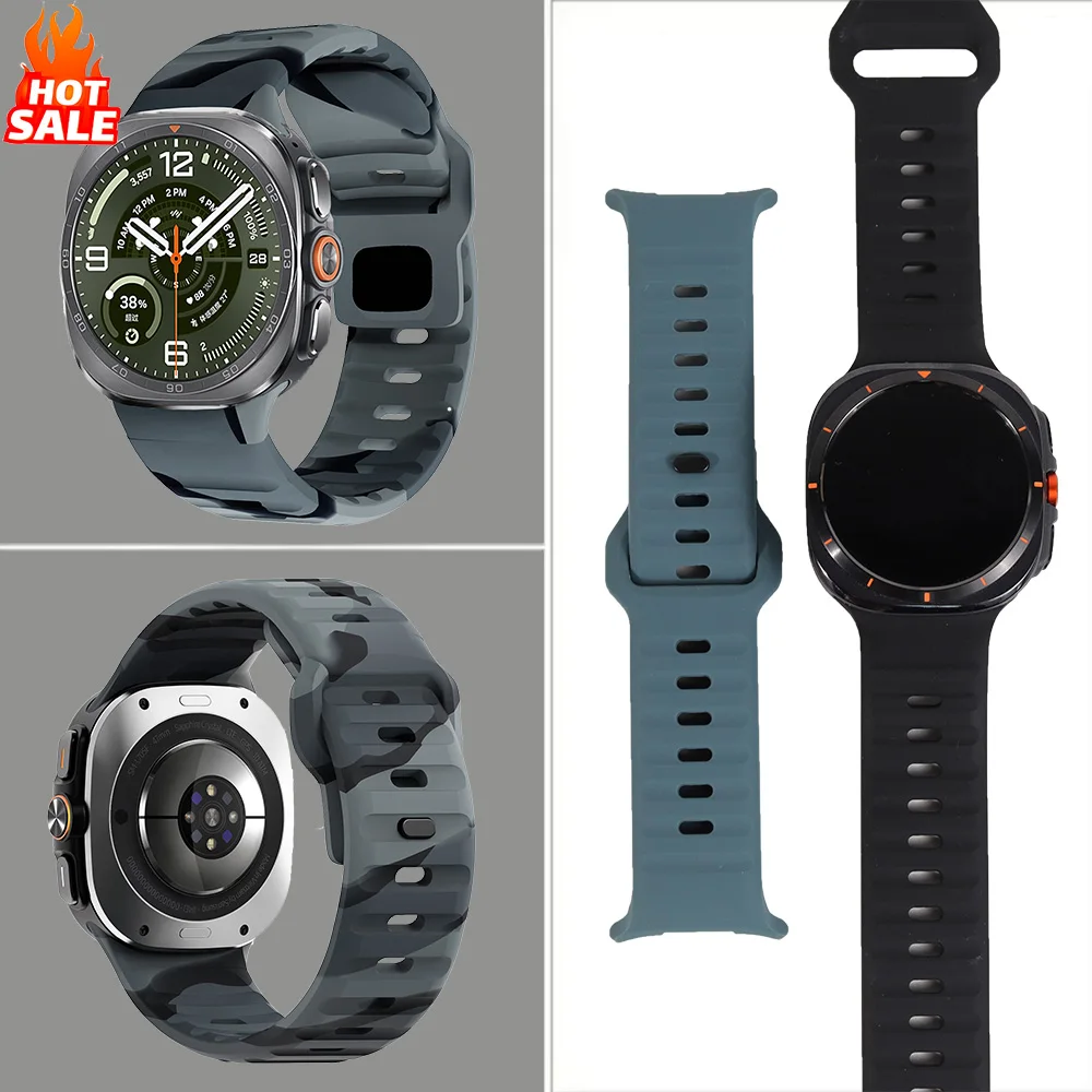 Sport Straps For Samsung Galaxy Watch Ultra 2 Silicone Wristbelt Waterproof Bracelet Correa for Galaxy Watch 7 Ultra 47mm Bands