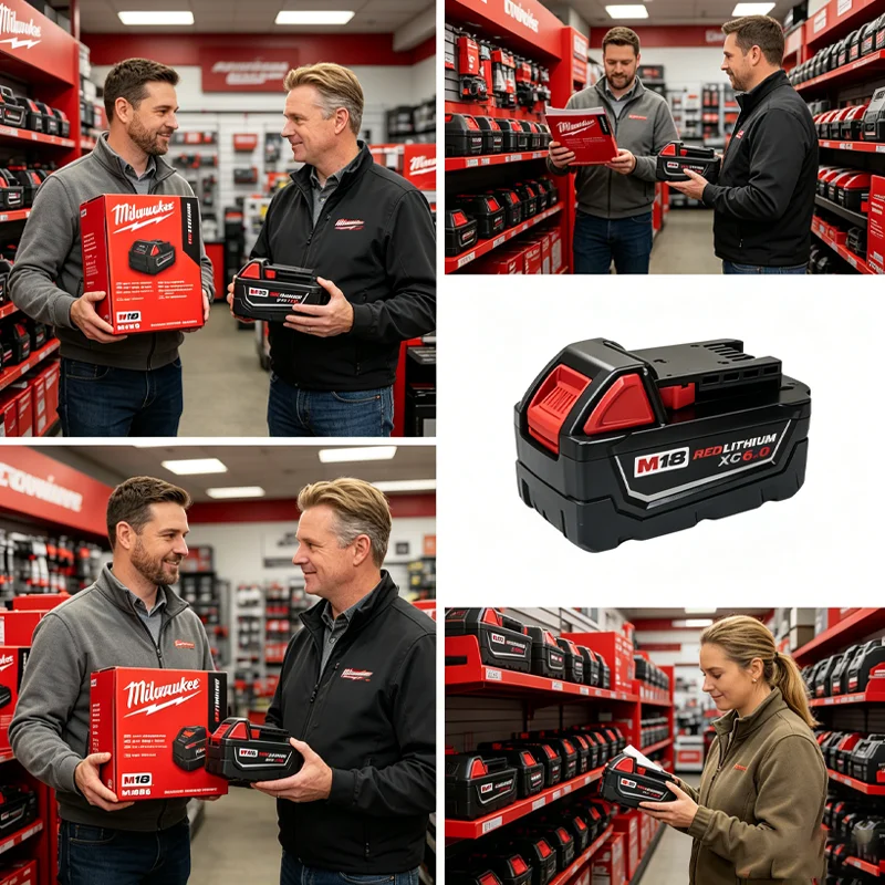 

New 100% Original Milwaukee M18 Battery, 18V high-capacity lithium-ion, Model 48-11-1880, for extended working runtime..