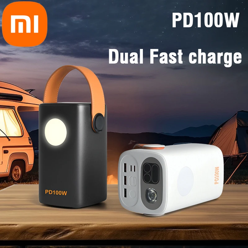 Portable Large Capacity 60000mAh Power Bank PD 100W Fast Charge Lighting Flash Outdoor Powerbank For Xiaomi iPhone 15 16 Laptop