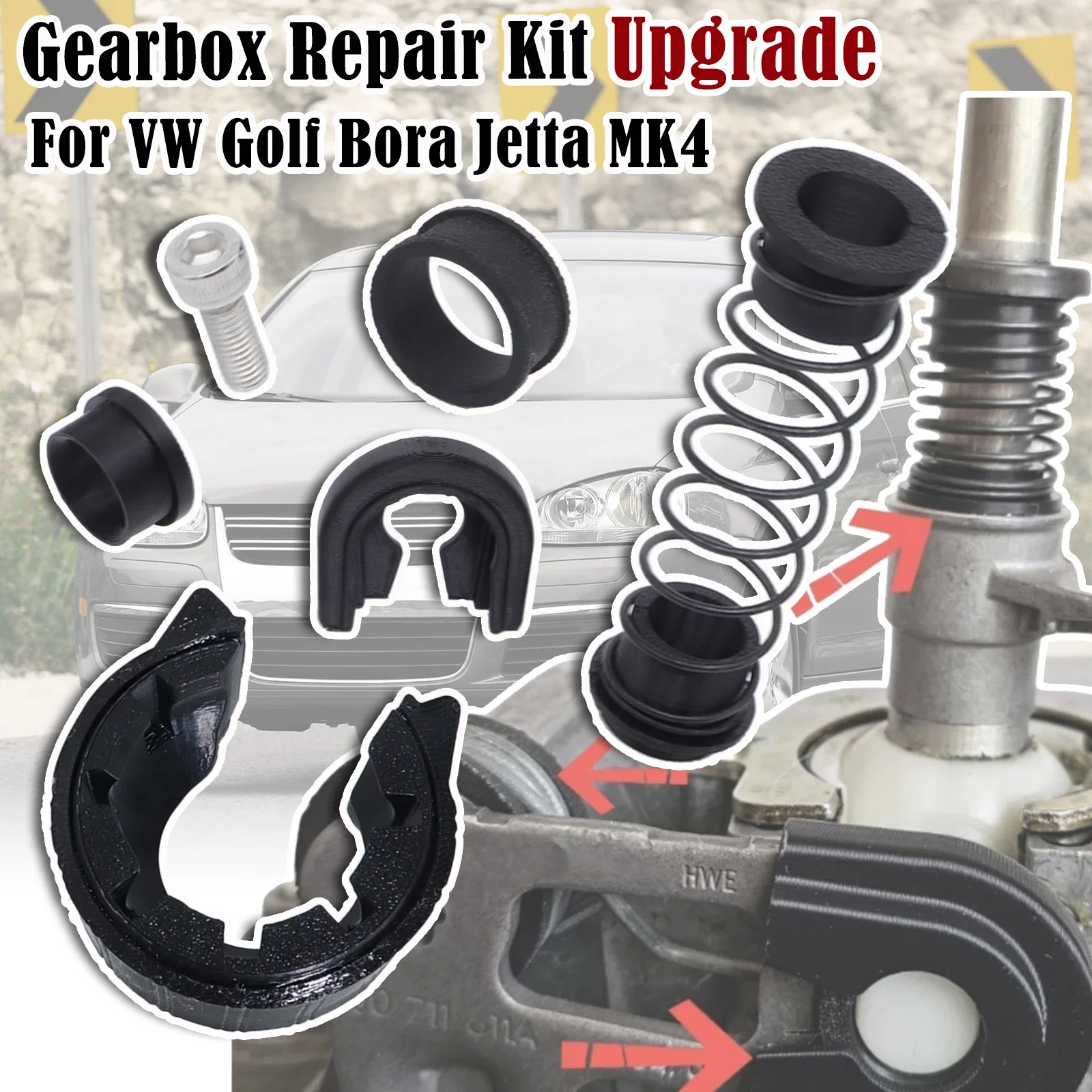 For VW Golf Bora Jetta MK4 Upgrade Gearbox Repair Kit MT Shifter Reverse Lever Change Selector Linkage Bushes Drivetrain Spare