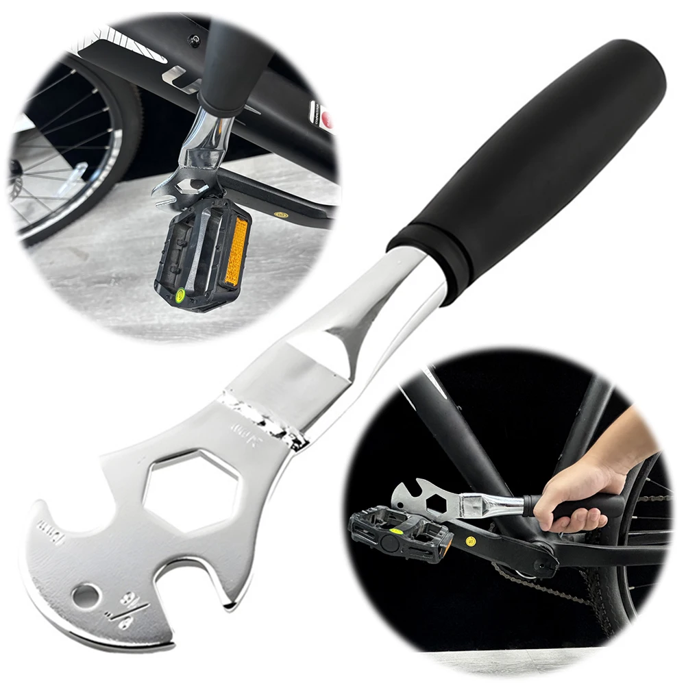 

Bicycle Pedal Wrench Long Handle Bike Pedals Install Remover Spanner Bicycle Pedal Removal Tool for Biking Maintenance Repair