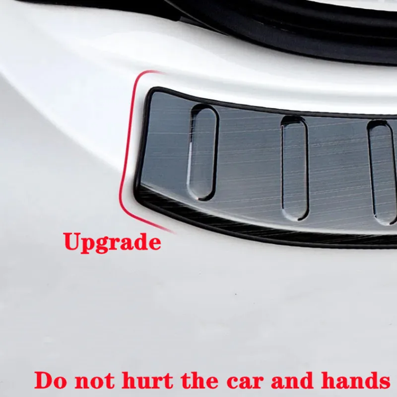 Car Stainless Rear Bumper Protector Trunk Door Plate Cover Trim For Mercedes Benz C-Class W205 C200L 260L 2015-2021