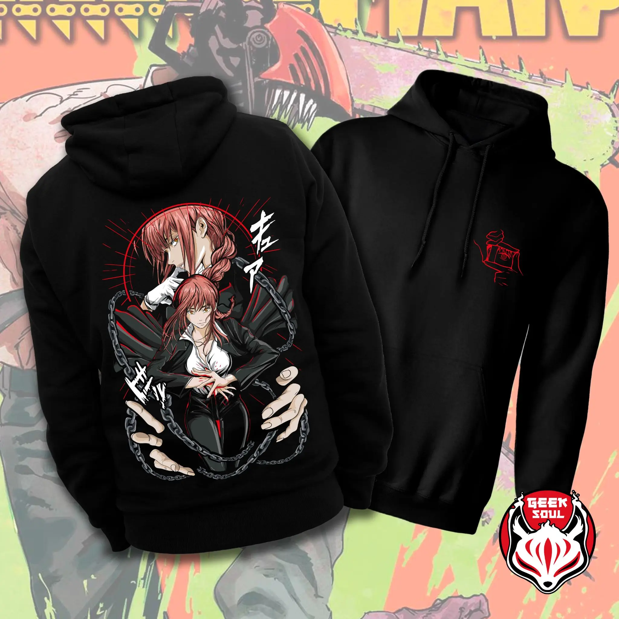 Sweat à capuche pour hommes et femmes, Anime, tronçonneuse, graphique Manga, automne hiver, polaire épaisse, pull chaud, surdimensionné, survêtement Y2k