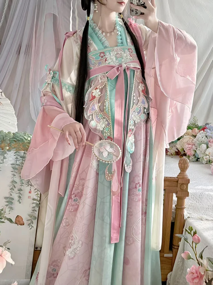 المرأة التقليدية سلالة تانغ الأميرة هانفو فستان أنيق النمط الصيني القديم سيدة خمر الجنية تأثيري المرحلة زي #4