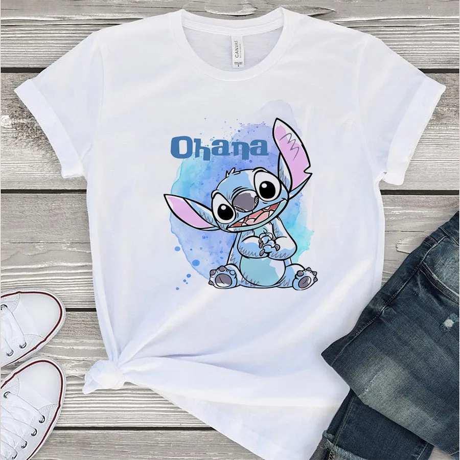 

Stitch Animated Cartoon Summer T-Shirts Boys Girls Family Parent-Child Clothing Casual Loose Comfortable Oversized Men and Women