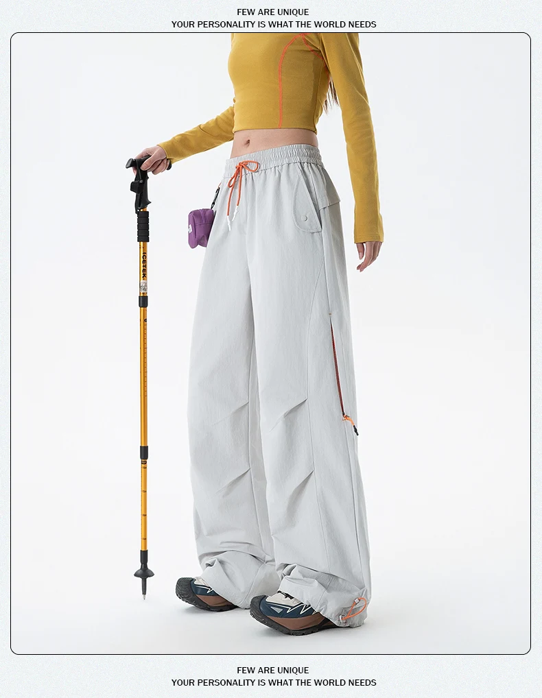 CHRLCK Women's Waterproof Hiking Pants Loose Quick Drying Cargo Pants Fishing Camping Cycling Trekking Jogging Trousers