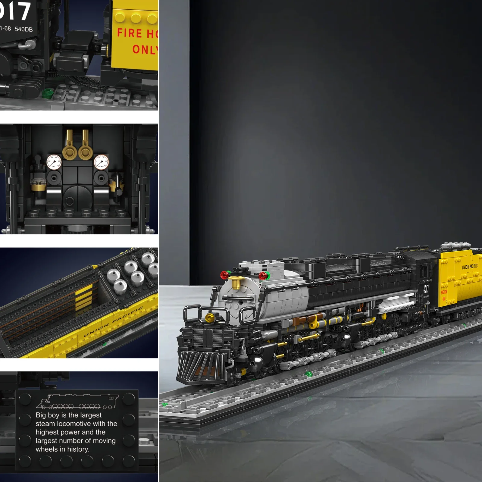 

MOULD KING 12049 3040PCS Steam Locomotive Building Blocks Model with 4-8-8-4 Wheel Design for Kids 8+ Years