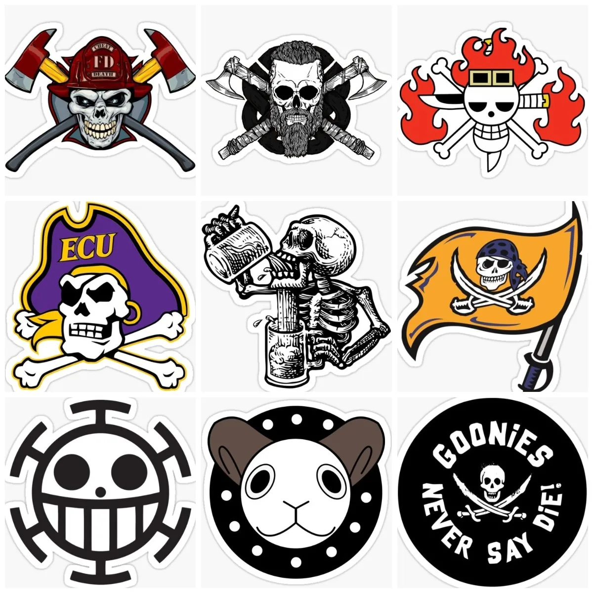 Pirate Flag Skull Jack Sign Sticker Vinyl Motocrycle Laptop Car Truck Wall Bumper Window Glass Decal Accessories Customizable