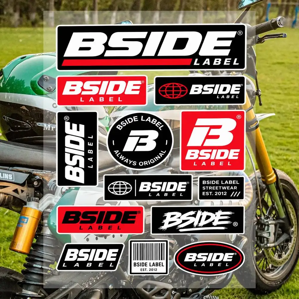 A-BS-IDE La-bel Sticker Sheet Waterproof Vinyl Decals Racing Logo Stickers For Moto Helmet Car Bike Laptop Stickers