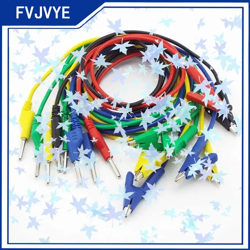 1M Double End Test Lead Wire Electrical Voltage 4mm Banana Plug Alligator Clip Crocodile 15A 18AWG Multimeter DIY Test Line A2