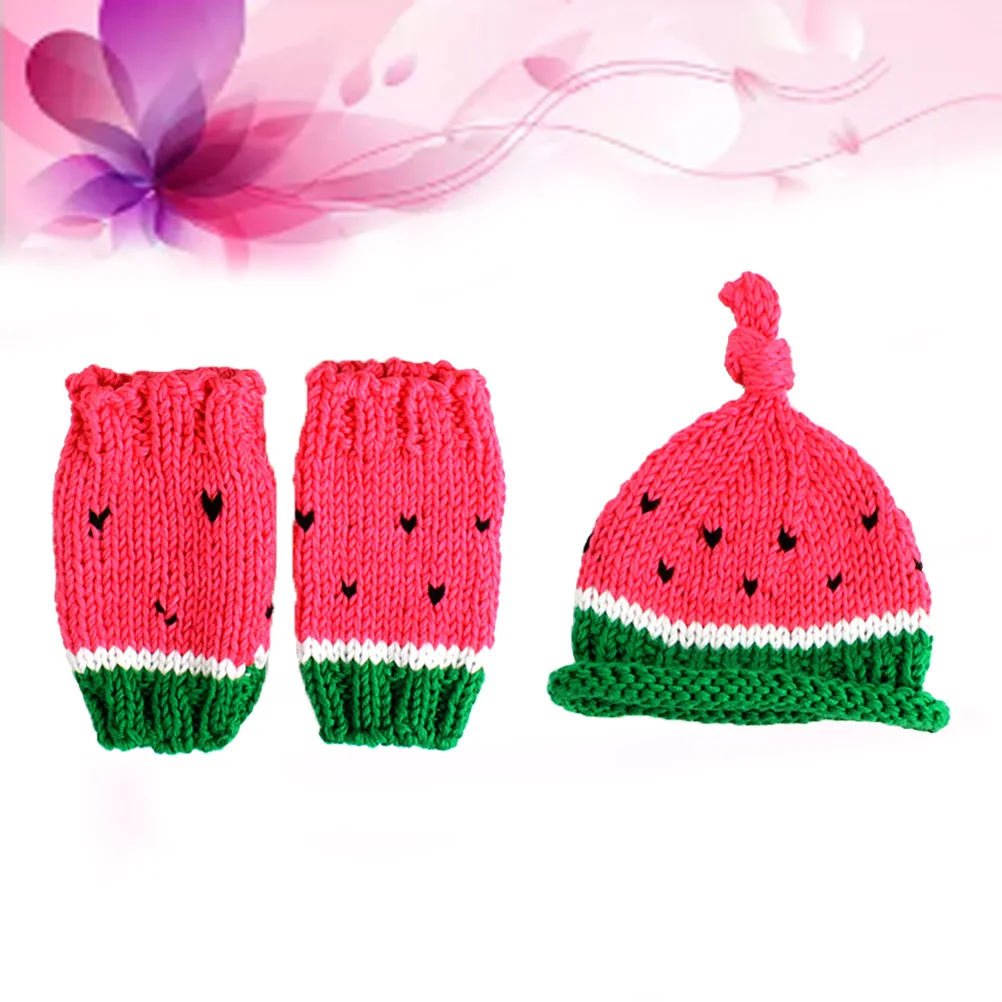 الوليد التصوير الدعائم البطيخ محبوك زي للجنسين قبعة السراويل الرضع طفل صور ملابس الطفل صور الدعائم #4