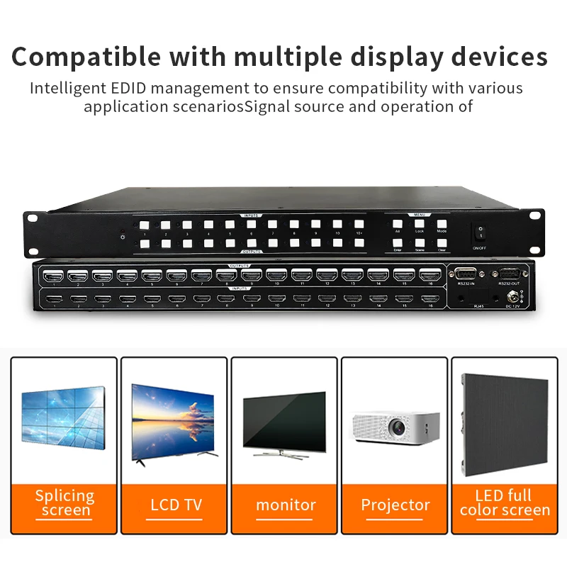 Matrix Switch HDMI1.416X16 4K 30Hz Profesional Rack HDMI-compatible Splitter 16 in16out with HDMI Audio Video Switcher EDID