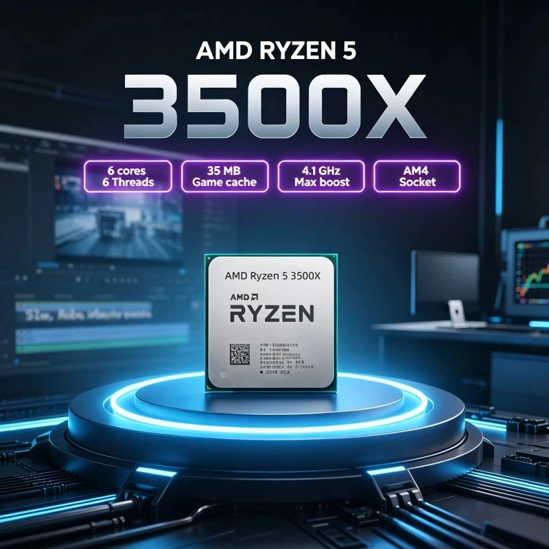 Ryzen 5 3500X AMD 6 Core 4.1GHz AM4 CPU for PC Build 35MB Cache 65W TDP DDR4