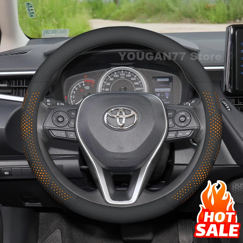 

Car Steering Wheel Cover For Toyota Corolla Cross 2007-2023 2024 2025 Leather Auto Steering Wheel Toyota Corolla Accessories