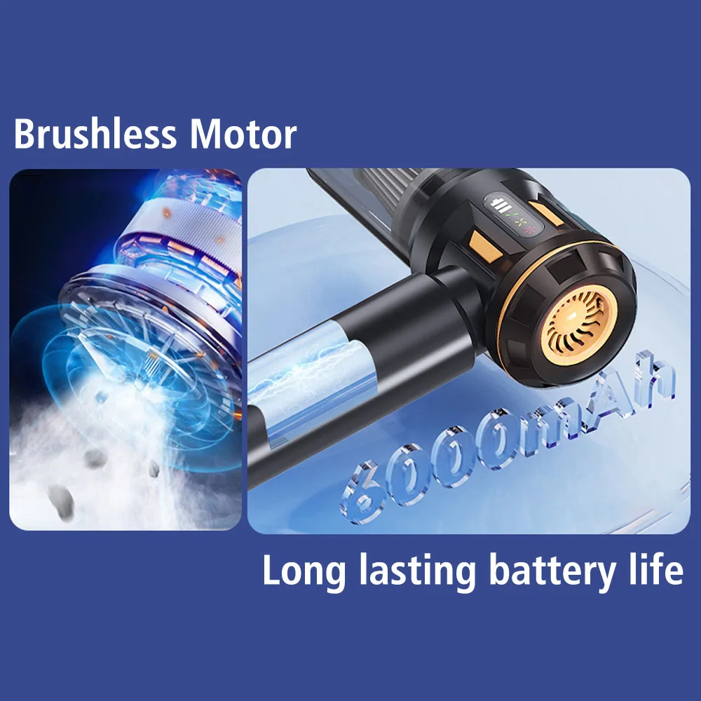 4 في 1 مكنسة كهربائية قوية للنفخ/الشفط للسيارة، مكانس كهربائية محمولة، مؤشر LED لاسلكي، منفضة هواء سريعة التضخم