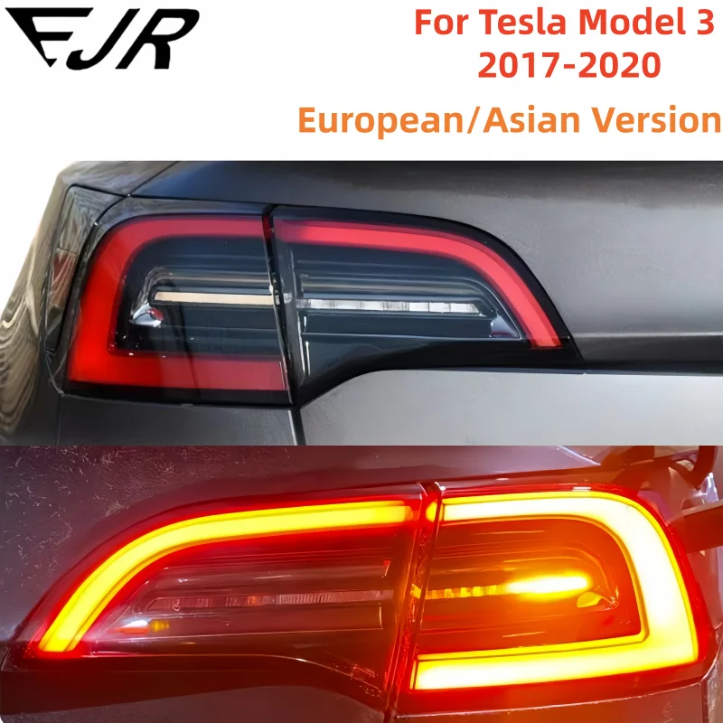 Applicable to Tesla Model 3 2017-2020 LED Taillights Rear Warning Brake Lights Yellow Turn Signal Lights 1077399 1077400 1077403