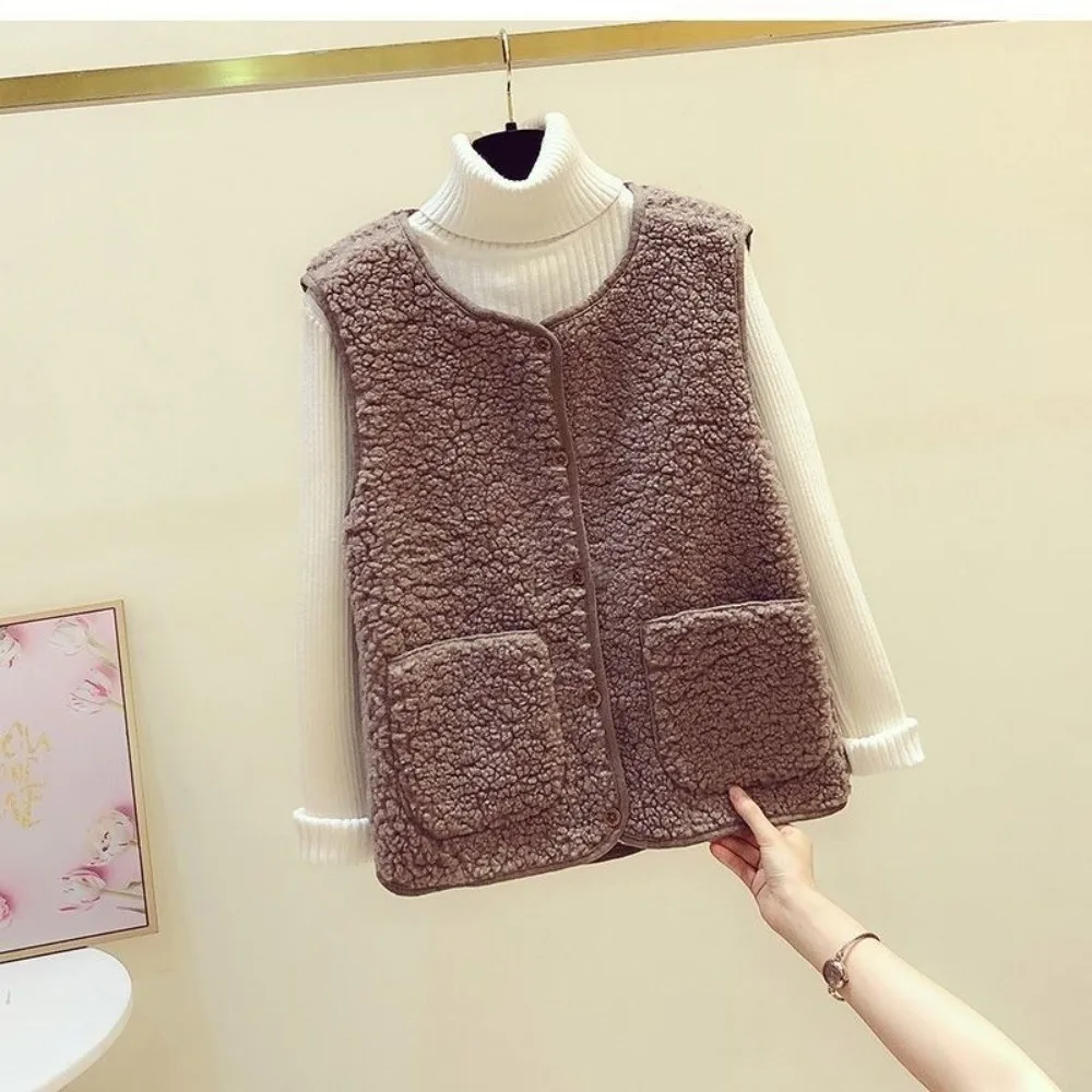 

Fashion Women's Fleece Vest Loose Fit Slimming Sleeveless Coat Soft Casual Sleeveless Outerwear Outdoor