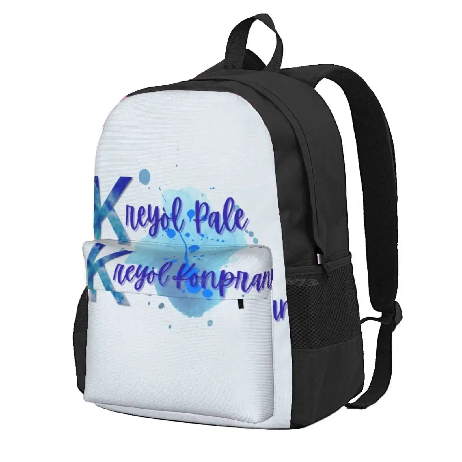 Lakay, Haiti Cherie, Haitian Proverb Kreyol Pale Kreyol Konprann Hot Sale Schoolbag Backpack Fashion Bags Haitian Proverb