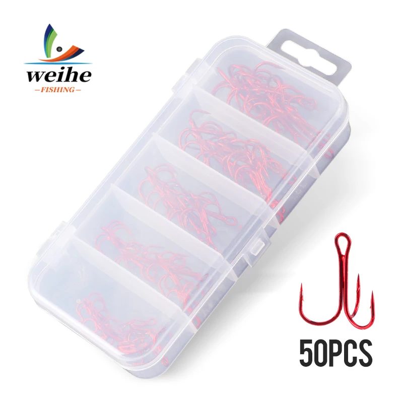 Juego de anzuelos triples WEIHE, anzuelos de pesca, señuelos, aparejos de pesca