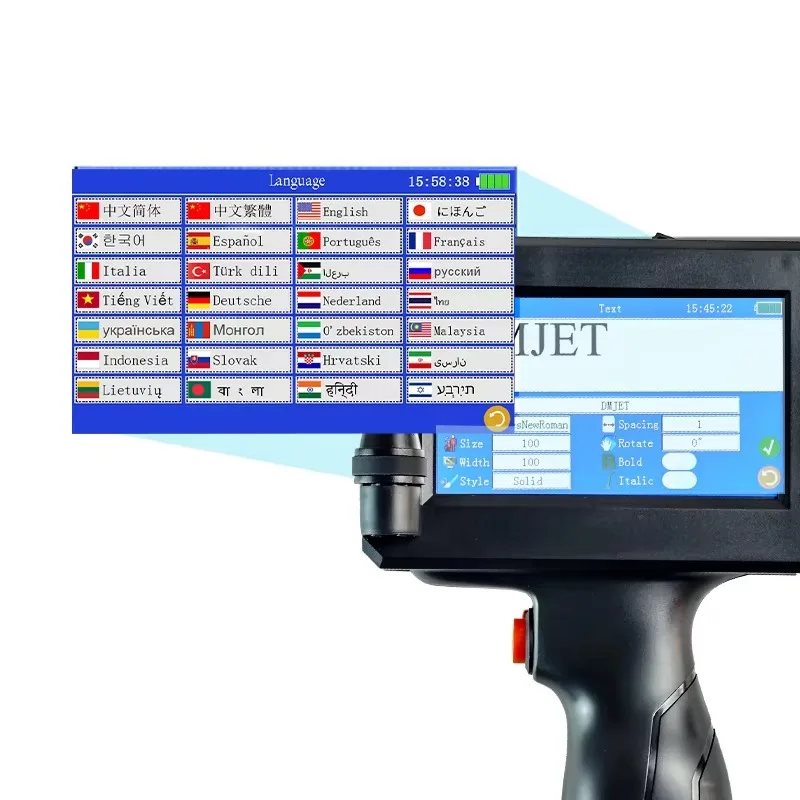Portable Handheld Inkjet Printer with Fast‑Dry Ink, for QR Code & EXP Date Marking
