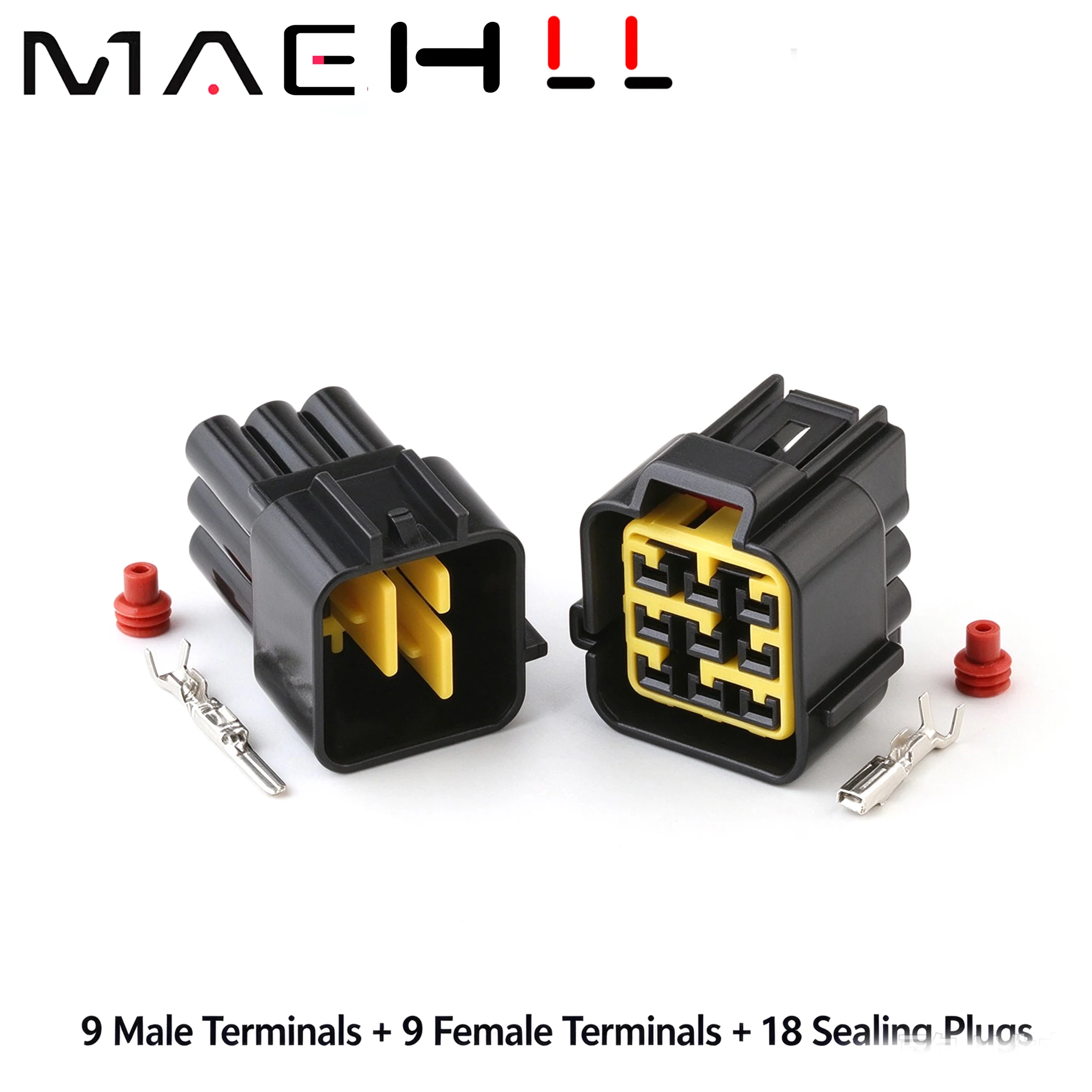 1set 9-pin DJ7091Y-2.3-11/21 Automobile Motorcycle Electric Vehicle Waterproof Connector Splice FW-C-9F/M-B