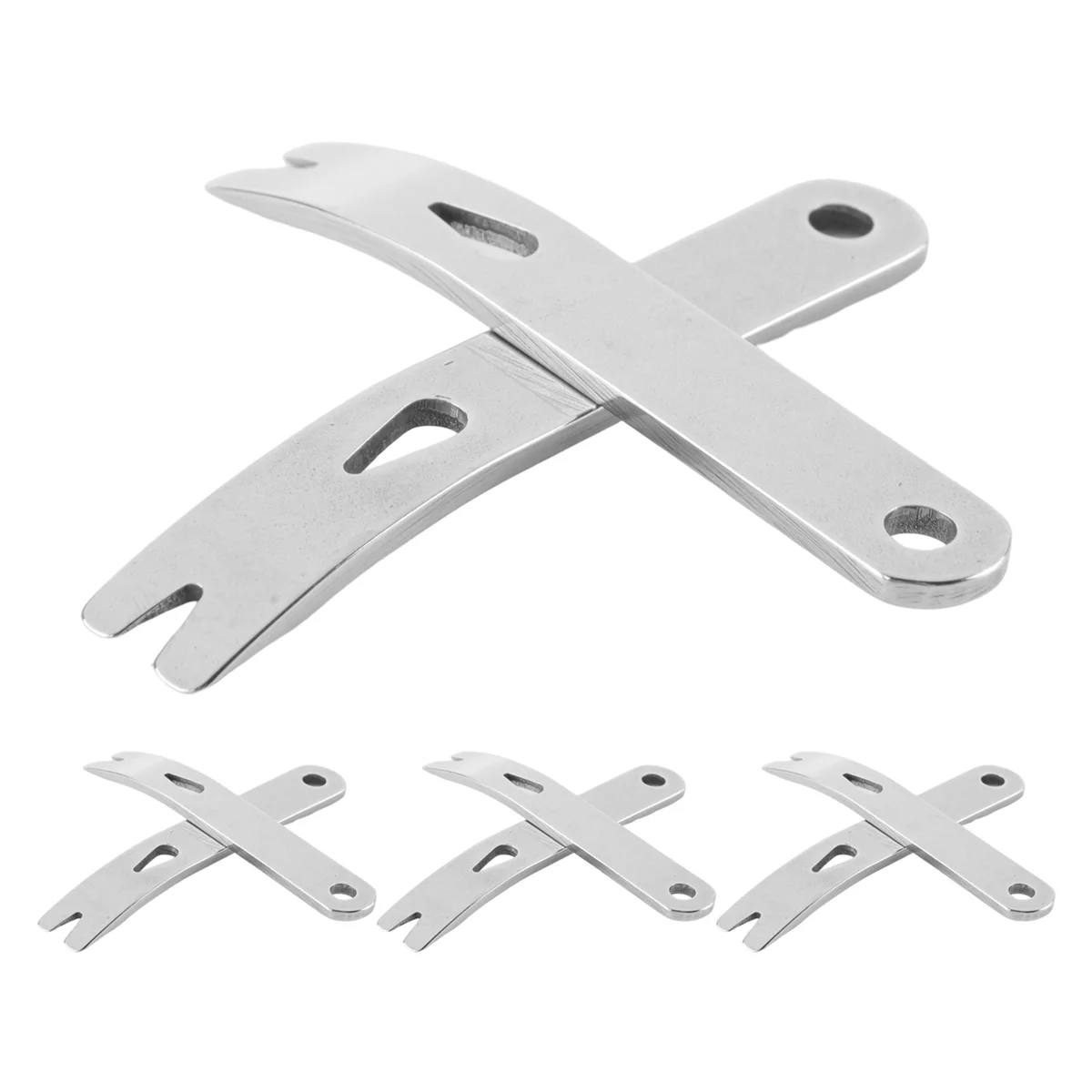 8 pezzi Mini barra di leva in acciaio inossidabile barra piatta multifunzione piccola barra di leva EDC Mini piede di porco set di strumenti per aprire la sopravvivenza