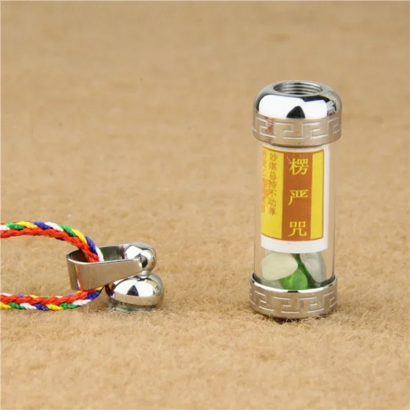 Transparent Shurangama Mantra Pendant Scripture Amulet Relic Tower Charm Hanger
