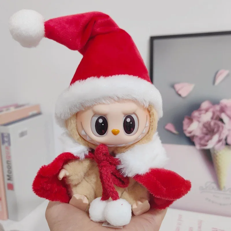 17cm Labubu Clothes Blind Box Universal Sitting Standing Plush Doll Accessories Labubu Designer Clothes Pumpkin costume set