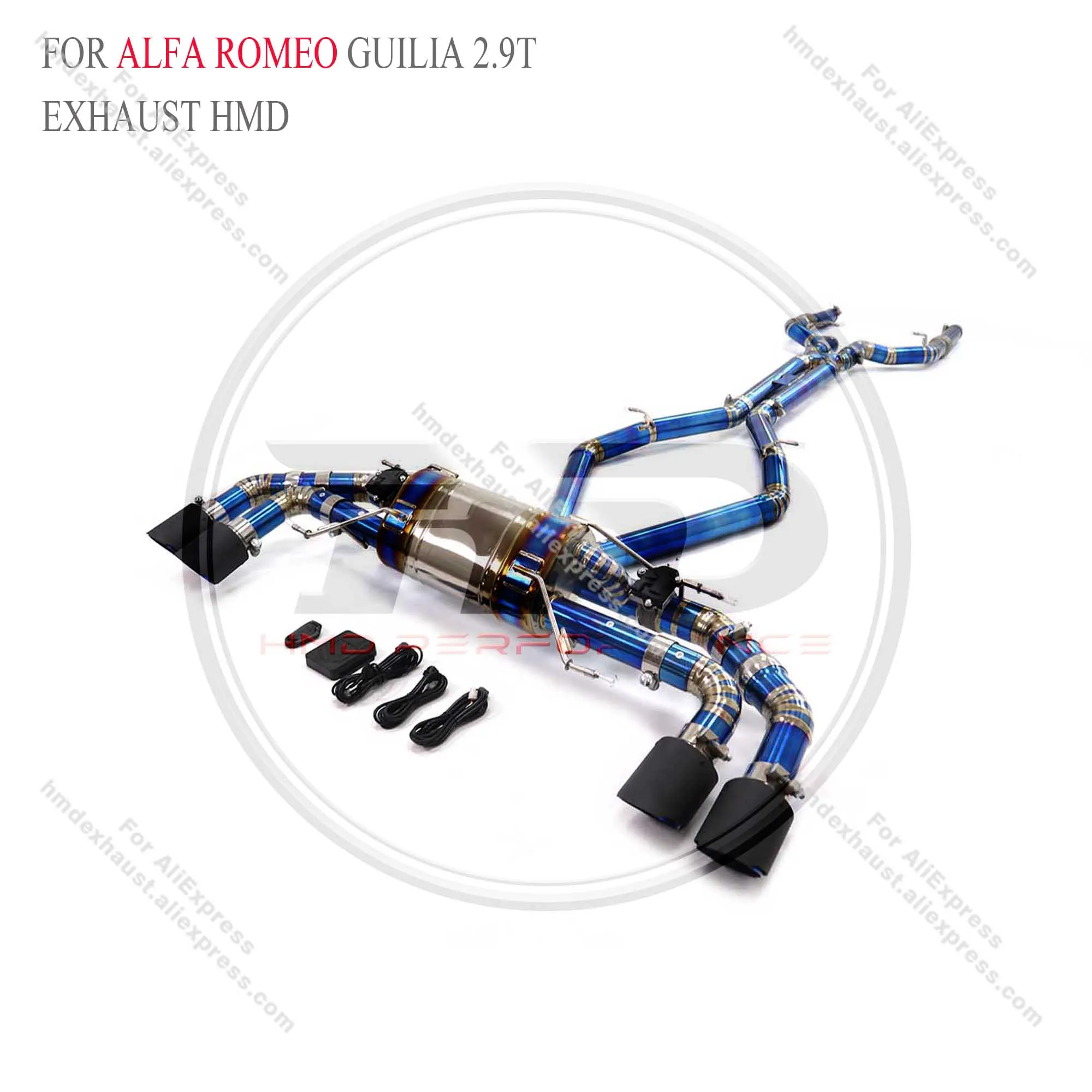 HMD Titanium alloy Exhaust System Performance Catback for Alfa Romeo Guilia 2.9T with valve