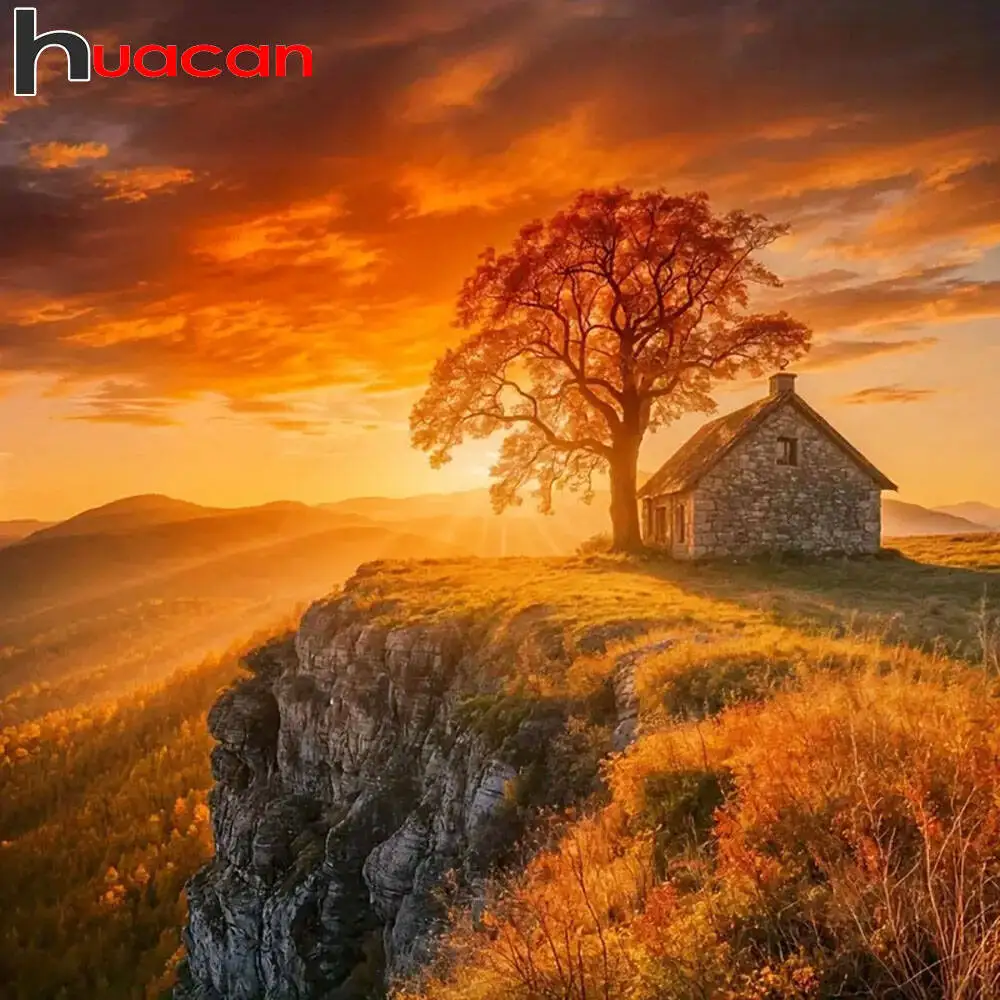 

Huacan 2021, новая коллекция, алмазные картины, дельфин, небо, алмазная вышивка, морской закат, мозаика, художественные украшения, картины