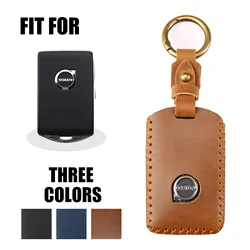For Volvo Xc60 S90 Xc90 Xc40 Car Key Case Cover Key Fob Holder Remote Leather Pure Handwork Free Keychain Quantity Customized