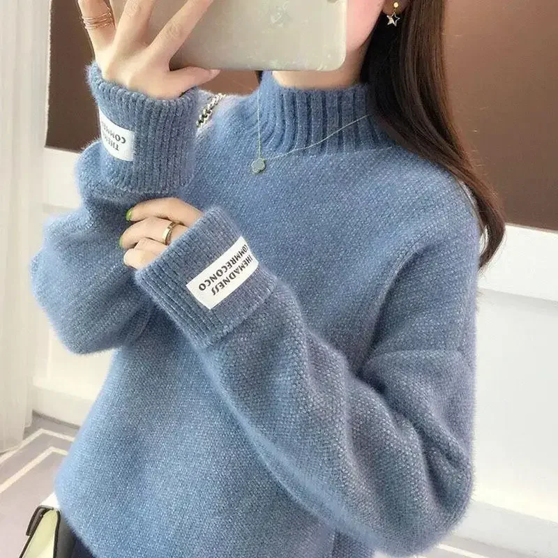 

Long Sweater Comfortable Warm Faionable Winter ential for Middle-Aged And ly Mink Face Women's f Turtlene Knitted