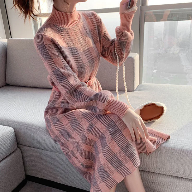 Knee Length Pullovers For Woman Sweaters Jumpers Women Charming Button-Decorated Loose Golf Youth Trendy Placket Front All-Match